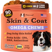 Natural Dog Company pot avant montrant la quantité et bénéfice pelage brillant