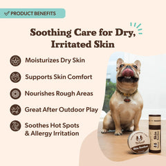 Natural Dog Company application sur coude du chien pour soulager peau sèche