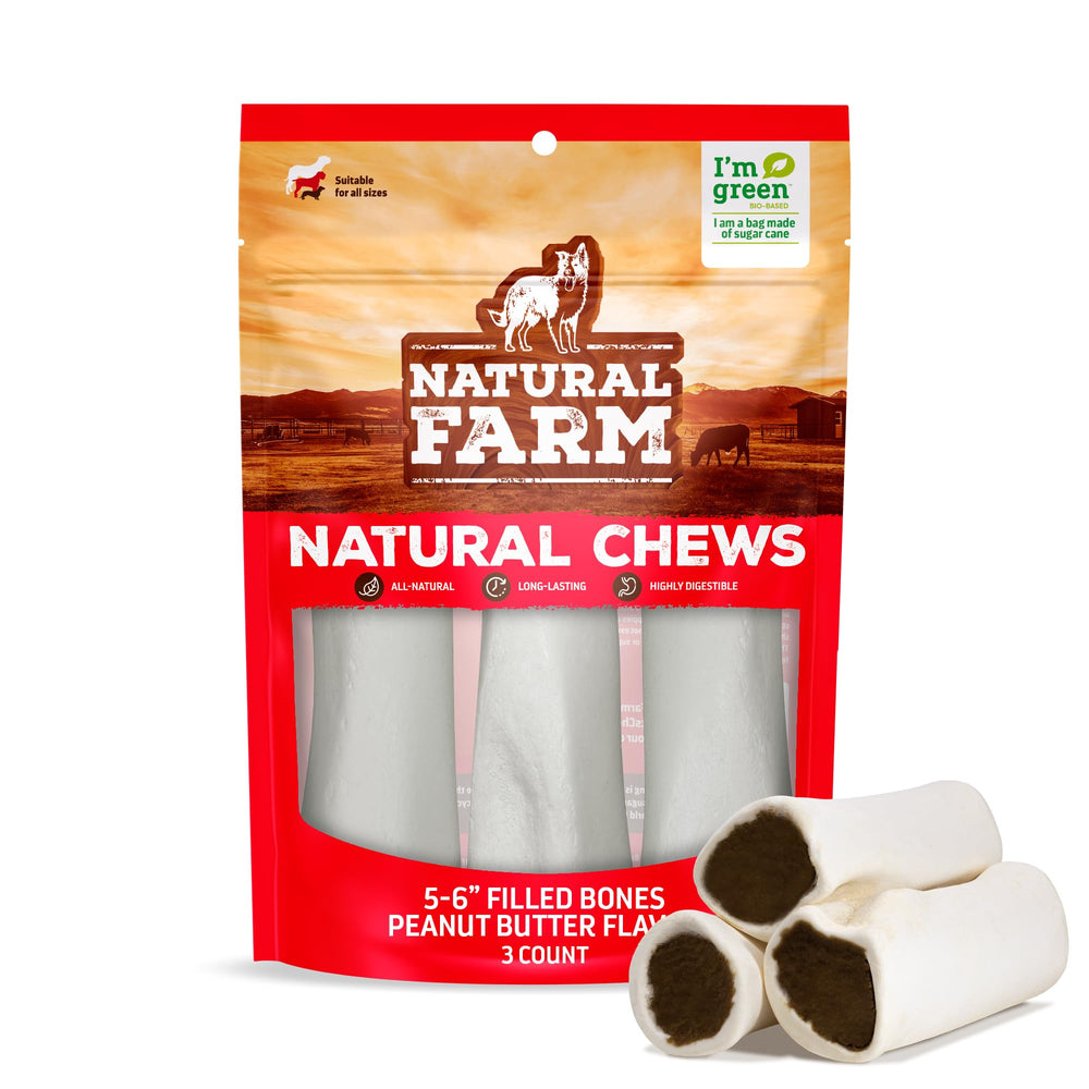 Natural Farm packaging de l'os fourré montrant le produit et l'emballage attrayant