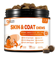 NATURE TARGET pot 120 chews saumon montrant l'emballage attractif et pratique