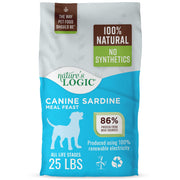 NATURE'S LOGIC paquet 25 lb Sardine Meal Feast montrant la marque et la qualité