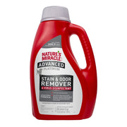 Nature's Miracle bouteille avant 64 oz montrant l'étiquette et l'avantage désinfectant
