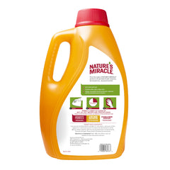 Nature's Miracle étiquette en gros plan indiquant usage pour taches incrustées