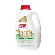 Nature's Miracle emballage gallon montrant flacon et bénéfice recharge facile