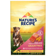 Nature's Recipe packaging avant du sac 12 lb montrant la marque et bénéfice nutritionnel
