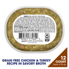 Nature's Recipe gros plan sur texture poulet et dinde, riche en protéines visibles