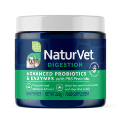 NaturVet bocal face montrant le conditionnement et la praticité pour l'utilisateur