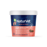 NaturVet boîte avant‑plan montrant le produit et bénéfice pelage brillant