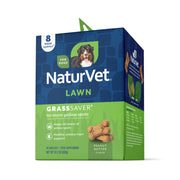 NaturVet emballage avant GrassSaver montrant contenu et avantage esthétique