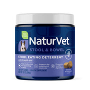 NaturVet emballage avant montrant 130 pastilles et bénéfice anti‑coprophagie