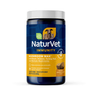 NaturVet emballage avant du Mushroom Max montrant la boîte et bénéfice immunité