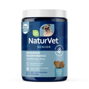 NaturVet pot 120 masticables en gros plan montrant l'emballage et l'étiquette, facilite l'identification