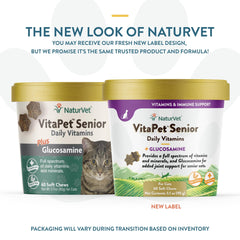 NaturVet comprimé VitaPet Senior gros plan montrant texture appétente