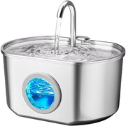 Neareal fontaine vue avant montrant design en acier inoxydable et capacité