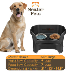 Neater Pet Brands comparaison d’échelle montrant dimensions pour grands chiens