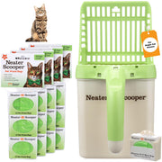 Neater Pet Brands emballage et contenu montrant la pelle et 195 sacs pratiques