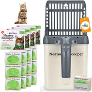 Neater Pet Brands emballage frontal montrant la pelle et les sacs, facilité de stockage