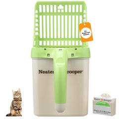 Neater Pet Brands vue avant du Neater Scooper montrant design compact et bénéfice anti-saleté
