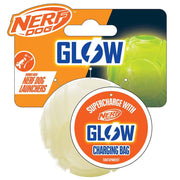 Nerf Dog balle face avant blanche montrant le design et la visibilité