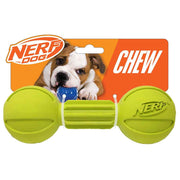 Nerf Dog jouet haltère en emballage montrant le produit et sécurité