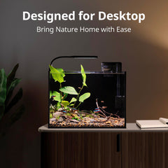 NICREW aquarium nano nature côté montrant la silhouette élégante et gain de place