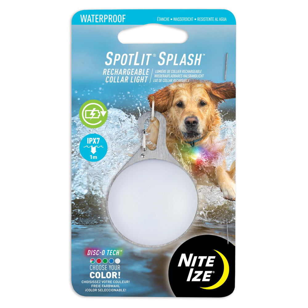 Nite Ize SpotLit Splash face avant montrant la LED et design compact pour visibilité