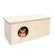 Niteangel face avant de la maisonnette en bouleau, refuge naturel pour hamster