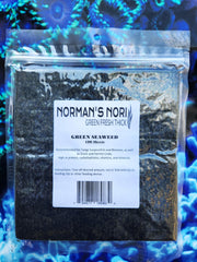 Norman's Nori emballage avant montrant 100 feuilles et scellage pour longue conservation