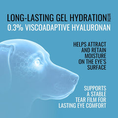 NOVEHA gel oculaire texture épaisse montrée sur doseuse pour lubrification durable