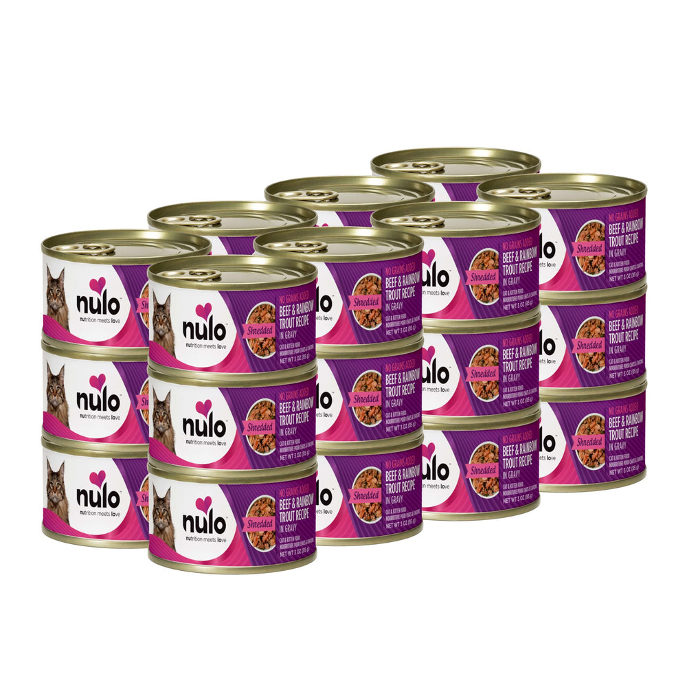 Nulo boîte devant bœuf et truite montrant emballage pratique
