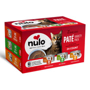 Nulo pâté en boîte face visible, montre l'emballage pratique et la qualité