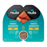 Nulo pâté poulet et saumon face de l'emballage, montre la marque et la formulation