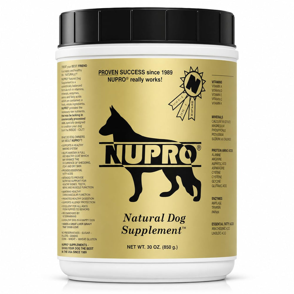 Nupro emballage 30 oz montrant format pratique et composition naturelle