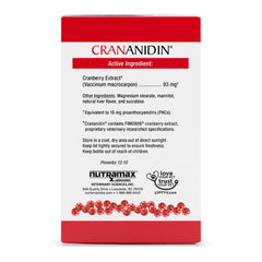 Gros plan sur une tablette Crananidin montrant la texture et la forme appétente Nutramax