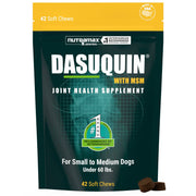 Nutramax Dasuquin MSM emballage avant montrant le produit et la praticité