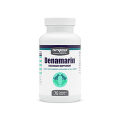 Nutramax Denamarin boîte avant montrant 75 comprimés et bénéfice soutien hépatique