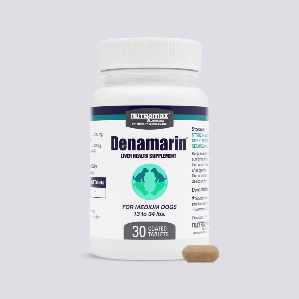 Nutramax Denamarin emballage face montrant la boîte et avantages produit