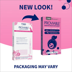 Nutramax Proviable boîte ouverte révélant capsules et seringue, pour facilité d'utilisation