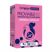 Nutramax Proviable emballage frontal montrant le produit et l'utilisation pratique