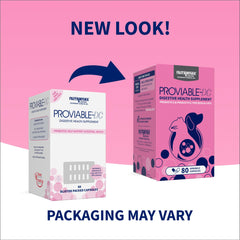 Nutramax Proviable gélule ouverte en gros plan montrant la poudre bénéfique pour l'intestin