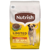 Nutrish sac 28 lb face avant montrant l’emballage et bénéfice simplicité