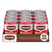 Nutrish boîte 13 oz face montrant emballage et informations produit, pratique pour repas