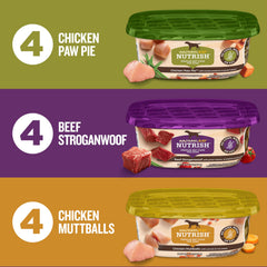 Nutrish Chicken Muttballs barquette affiche boulettes de poulet savoureuses