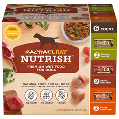 Nutrish pack avant emballage montrant variété et praticité
