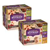 Nutrish paquet 12 barquettes devant montre commodité pour repas variés