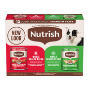 nutrish paquet varie face montrant boîtes et bénéfice variété