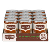 Nutrish pack de 12 boîtes montrant l’emballage pratique et l’économie