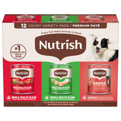 Nutrish emballage face avant montrant le pack varié et bénéfice variété