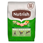 Nutrish sachet devant montrant la recette poulet et riz brun bénéfice nutrition