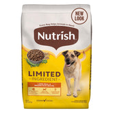 Nutrish sachet avant-plan montrant l’emballage et bénéfice clarté des ingrédients